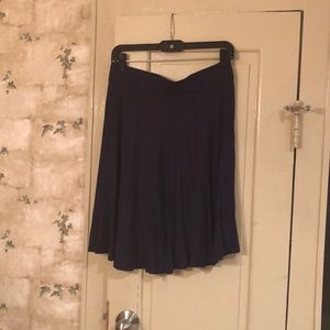Navy blue fit and flare skirt